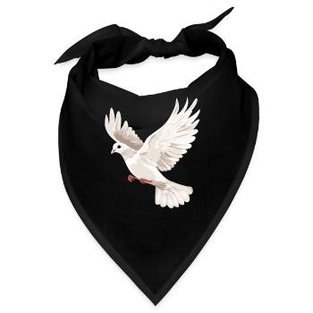 Taube Weiß Frieden Peace Ringeltaube Weiße Tauben - Bandana - Schwarz - Vorne