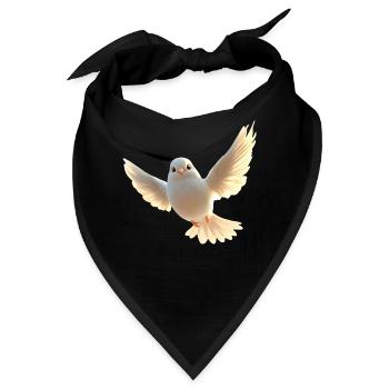 Taube Weiß Frieden Peace Ringeltaube Weiße Tauben - Bandana - Schwarz - Vorne