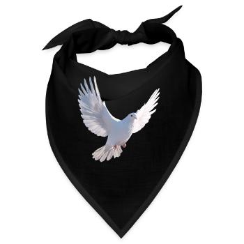 Taube Weiß Frieden Peace Ringeltaube Weiße Tauben - Bandana - Schwarz - Vorne