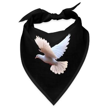 Taube Weiß Frieden Peace Ringeltaube Weiße Tauben - Bandana - Schwarz - Vorne