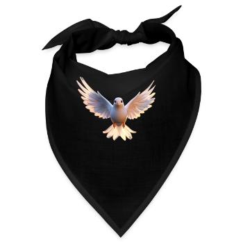 Taube Weiß Frieden Peace Ringeltaube Weiße Tauben - Bandana - Schwarz - Vorne