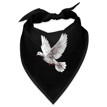 Taube Weiß Frieden Peace Ringeltaube Weiße Tauben - Bandana - Schwarz - Vorne