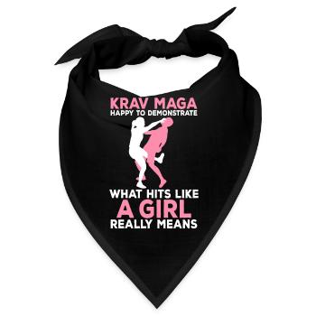 Krav Maga demonstrieren Hits wie ein Mädchen Krav - Bandana - Schwarz - Vorne