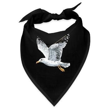 Möwe Strand Meer Nordsee Ostsee Silbermöwe Möwen - Bandana - Schwarz - Vorne