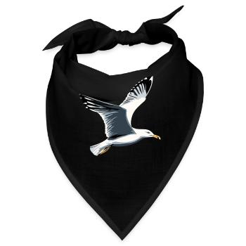 Möwe Strand Meer Nordsee Ostsee Silbermöwe Möwen - Bandana - Schwarz - Vorne