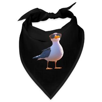 Möwe Strand Meer Nordsee Ostsee Silbermöwe Möwen - Bandana - Schwarz - Vorne