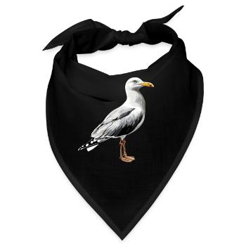 Möwe Strand Meer Nordsee Ostsee Silbermöwe Möwen - Bandana - Schwarz - Vorne