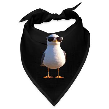 Möwe Strand Meer Nordsee Ostsee Silbermöwe Möwen - Bandana - Schwarz - Vorne