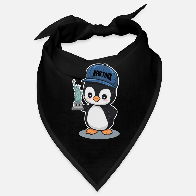 Pingouin mignon avec chapeau de New York Bandana