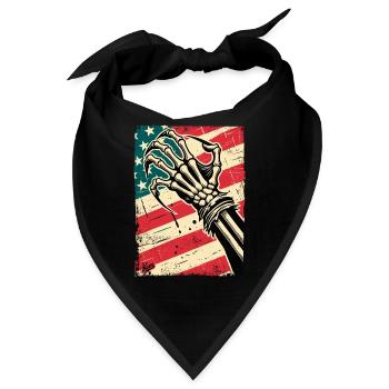 USA-Flagge und Kralle des Amerikanischer Albtraum - Bandana - Schwarz - Vorne