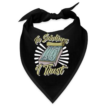 Sardinen, Angeln, Fische - Bandana - Schwarz - Vorne