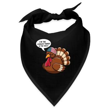 Lustiger Thanksgiving Truthahn - Bandana - Schwarz - Vorne