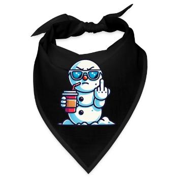 Cooler Schneemann Mit Statement - Bandana - Schwarz - Vorne