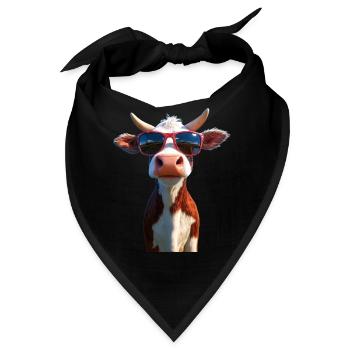Kuh Bauer Rind Milch Vegan Kalb Cow Bauernhof Kühe - Bandana - Schwarz - Vorne