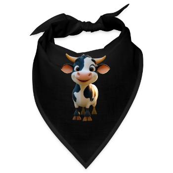 Kuh Bauer Rind Milch Vegan Kalb Cow Bauernhof Kühe - Bandana - Schwarz - Vorne