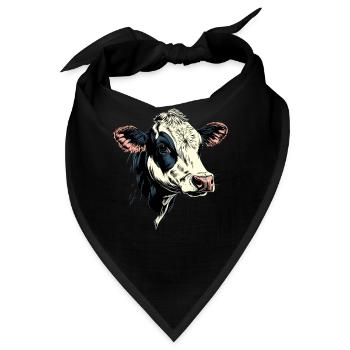Kuh Bauer Rind Milch Vegan Kalb Cow Bauernhof Kühe - Bandana - Schwarz - Vorne