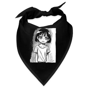 Cartoon-Alternativ-Mädchen - Bandana - Schwarz - Vorne