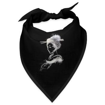 Weißer Geisha-Staub - Bandana - Schwarz - Vorne
