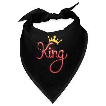 König mit Krone - Bandana - Schwarz - Vorne