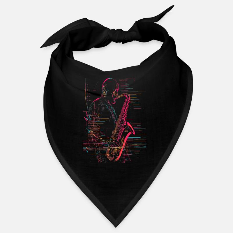 Saxophone Player Line Art Bandana