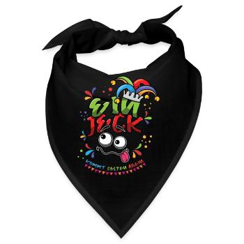 Karneval Ein Jeck Kommt Selten Allein Bunt - Bandana - Schwarz - Vorne