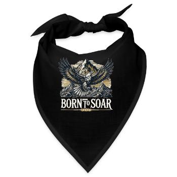 Mountains Nature And Eagle Born To Soar - Bandana - Schwarz - Vorne