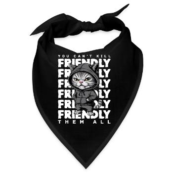 Genervte Katze Lustiges Katzen-Design Spruch - Bandana - Schwarz - Vorne