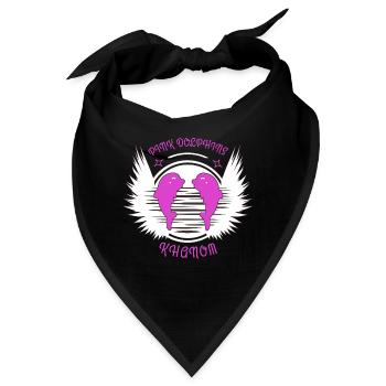 Rosa Delphin Thailand Asien - Bandana - Schwarz - Vorne
