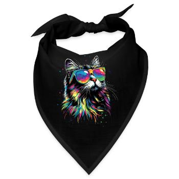 Perserkatze Perser Katze Persian Cat Süße Katzen - Bandana - Schwarz - Vorne