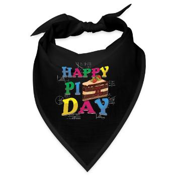 Happy Pi Day Mit Kuchen Und Mathematik - Bandana - Schwarz - Vorne