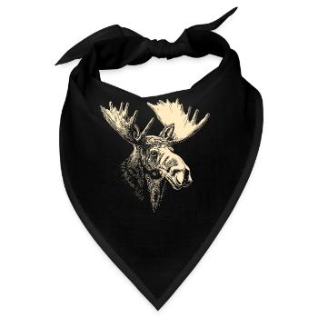 Elch Moose Elchbulle Geweih Hirsch Wilde Elche - Bandana - Schwarz - Vorne