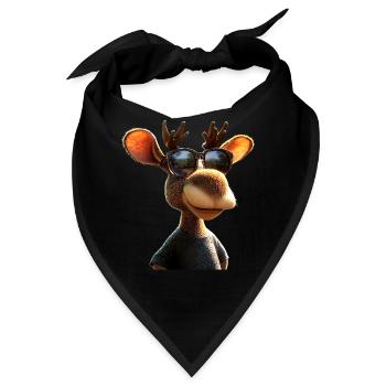 Elch Moose Elchbulle Geweih Hirsch Wilde Elche - Bandana - Schwarz - Vorne