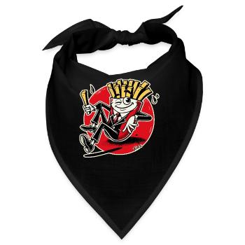 Cooler Fritten und Pommes-Typ - Bandana - Schwarz - Vorne