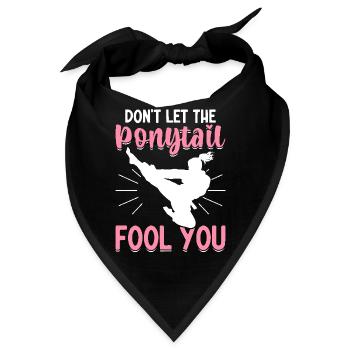 Funny Taekwondo Girl Karate Don't Let Ponytail - Bandana - Schwarz - Vorne