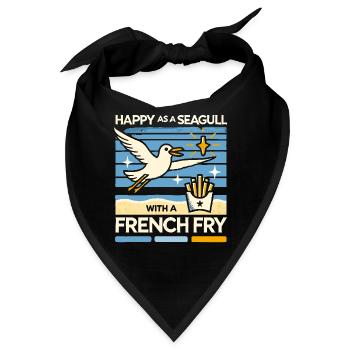 Glücklich wie eine Möwe mit einer Pommes frites - Bandana - Schwarz - Vorne