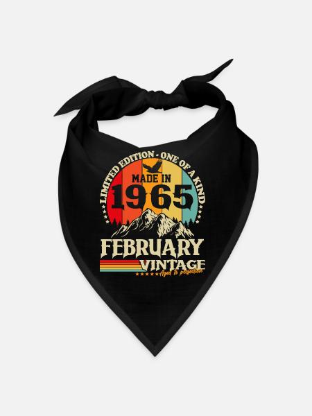 Vintage Février 1965 Vintage Rétro Anniversaire - Bandana - noir