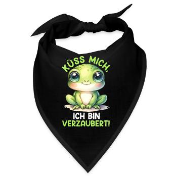 Froschkostüm KÜSS MICH ICH BIN VERZAUBERT - Bandana - Schwarz - Vorne