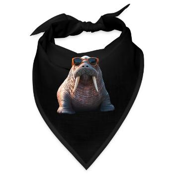 Walross Stoßzähne Robbe Wilde Pazifische Walrosse - Bandana - Schwarz - Vorne