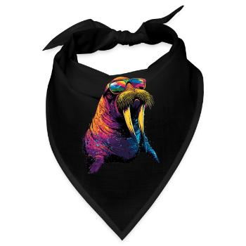 Walross Stoßzähne Robbe Wilde Pazifische Walrosse - Bandana - Schwarz - Vorne