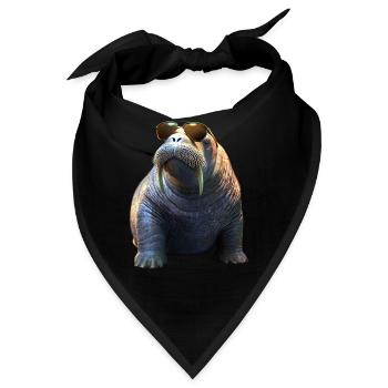 Walross Stoßzähne Robbe Wilde Pazifische Walrosse - Bandana - Schwarz - Vorne