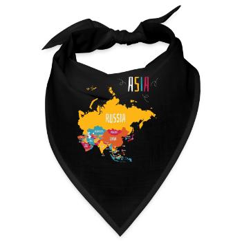 Farbenfrohe Karte Von Asien - Bandana - Schwarz - Vorne