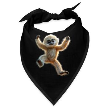 Gibbon Affe Weißhandgibbon Monkey Süße Lar Gibbons - Bandana - Schwarz - Vorne