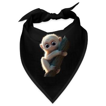 Gibbon Affe Weißhandgibbon Monkey Süße Lar Gibbons - Bandana - Schwarz - Vorne