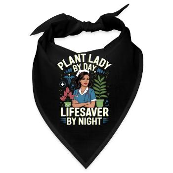 Pflanzenretter durch Tag Lebensretter durch Nachtschwester - Bandana - Schwarz - Vorne