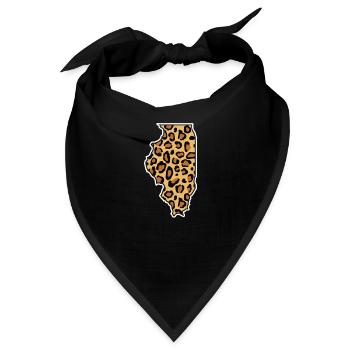 illinois Leopard print USA American State - Bandana - Schwarz - Vorne