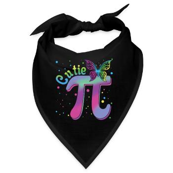 Cutie Pi Tag für Mathe-Fans mit Schmetterling - Bandana - Schwarz - Vorne