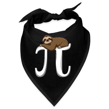 Faulenzendes Faultier Pi Day Symbol - Bandana - Schwarz - Vorne