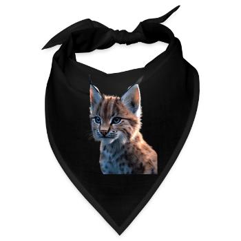 Luchs Lynx Wildkatze Raubkatzen Katzen Süße Luchse - Bandana - Schwarz - Vorne