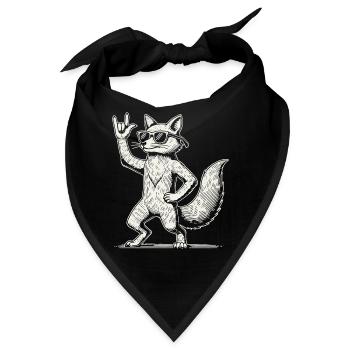Lustiger Fuchs Heavy Metal Konzert Design - Bandana - Schwarz - Vorne