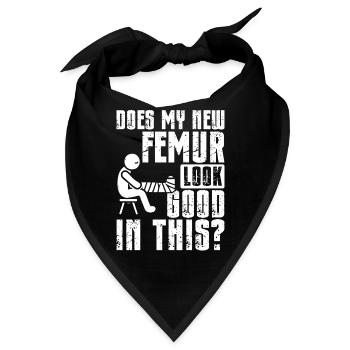 Gebrochener Oberschenkelknochen Gebrochenes Bein - Bandana - Schwarz - Vorne